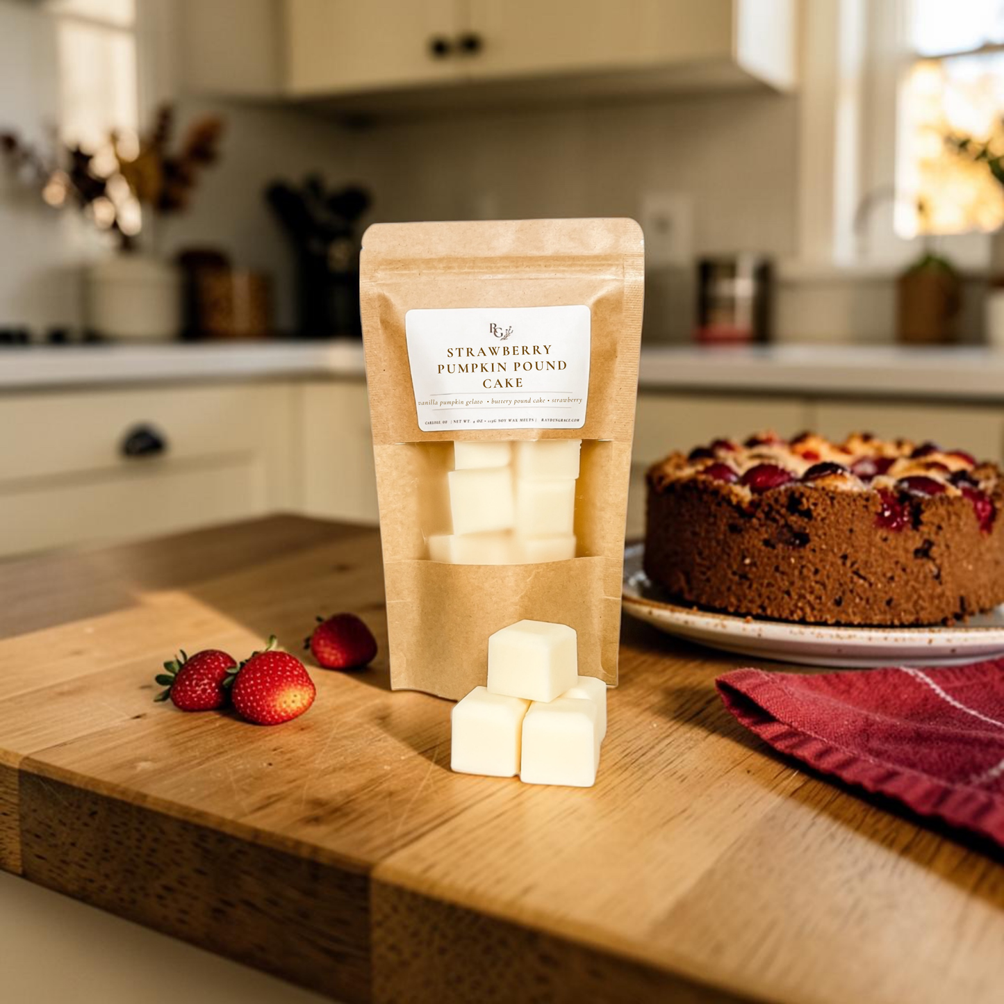 Strawberry Pumpkin Pound Cake Wax Melt Bag