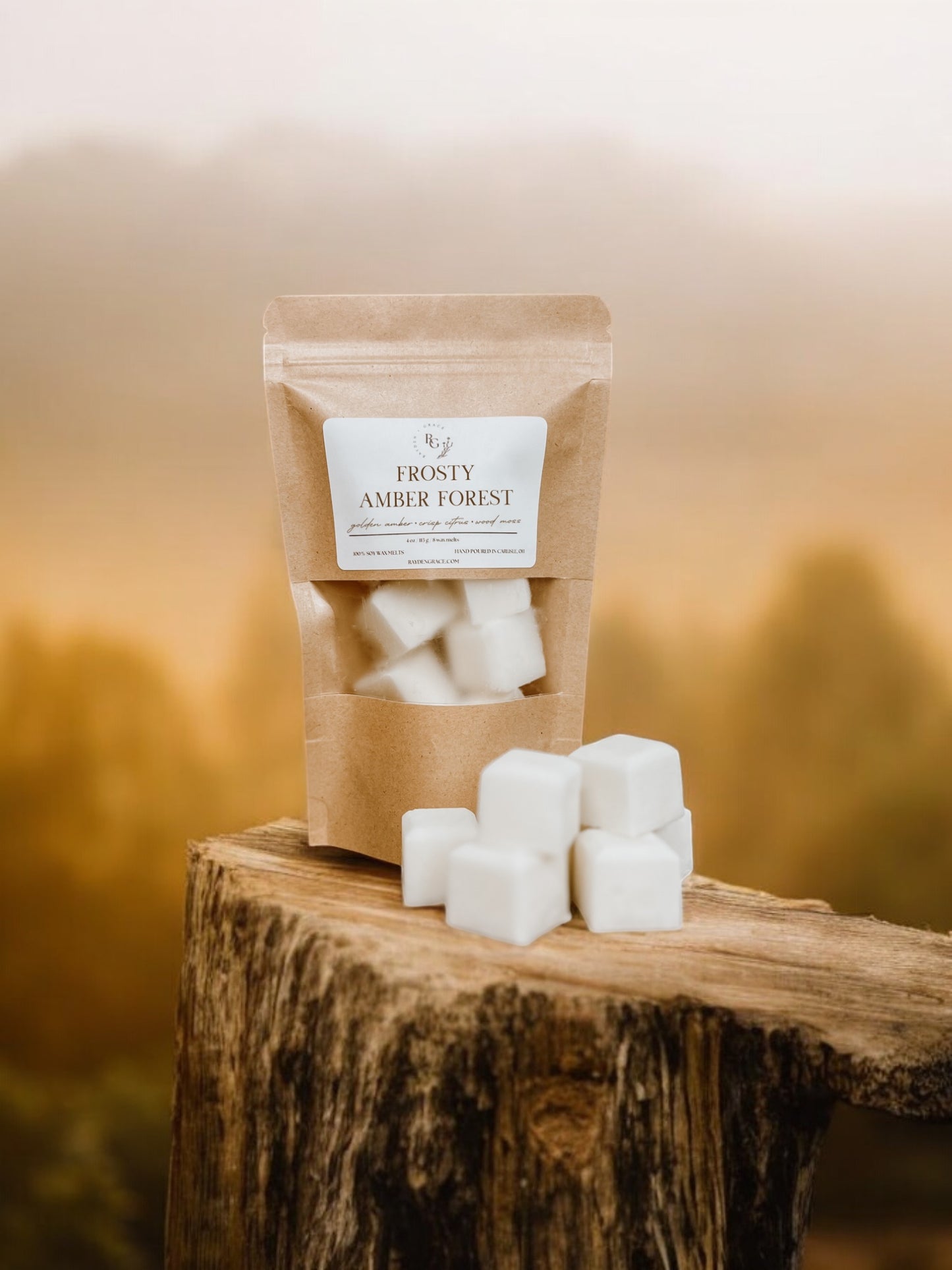 Frosty Amber Forest Wax Melt Bag