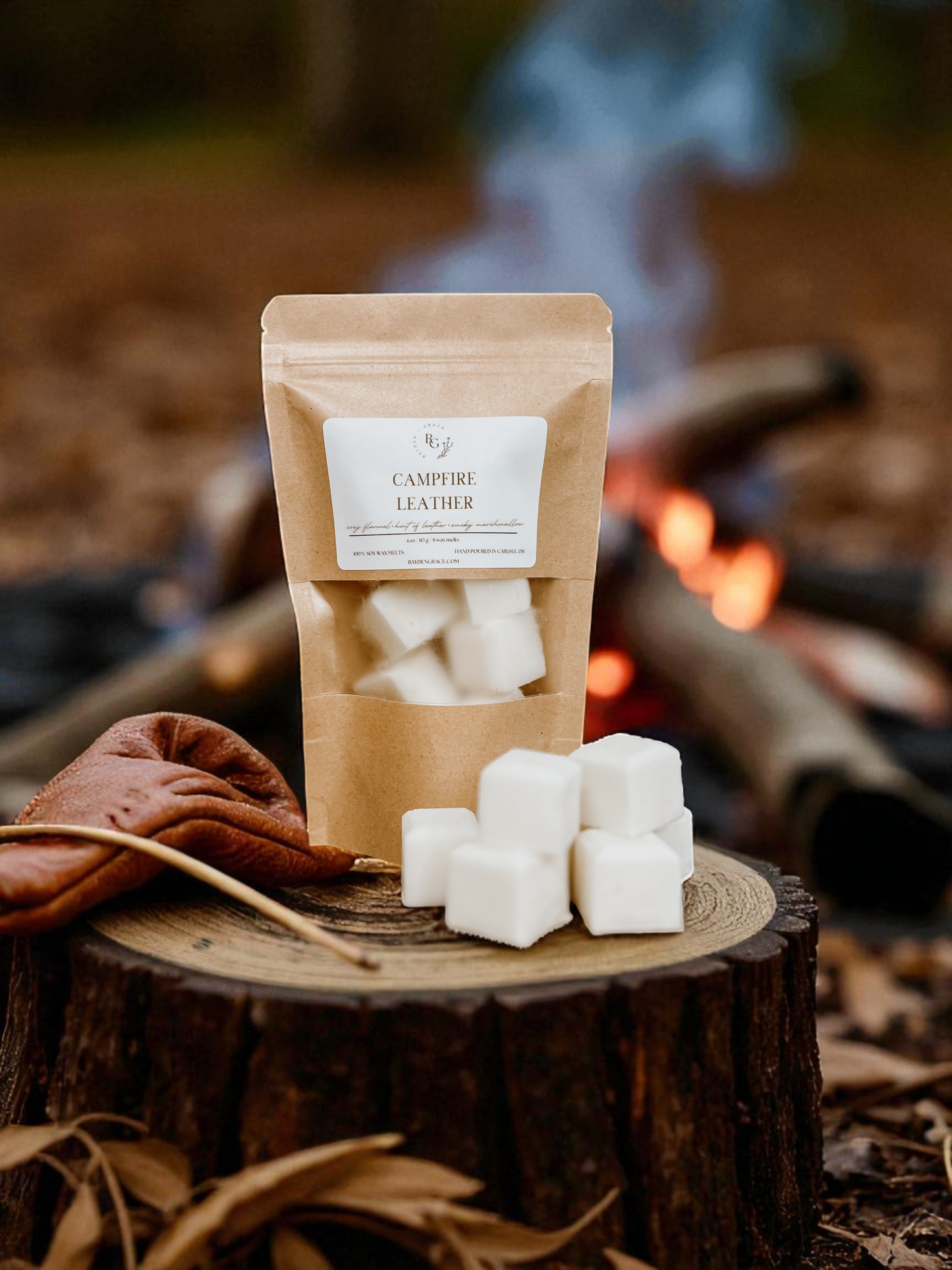 Campfire Leather Wax Melt Bag