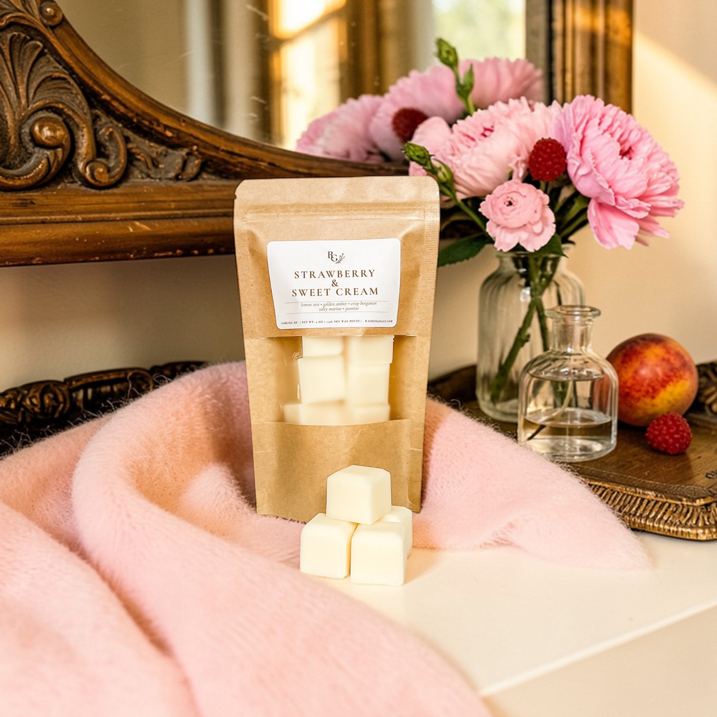 Sweet Cream & Strawberry Wax Melt Bag