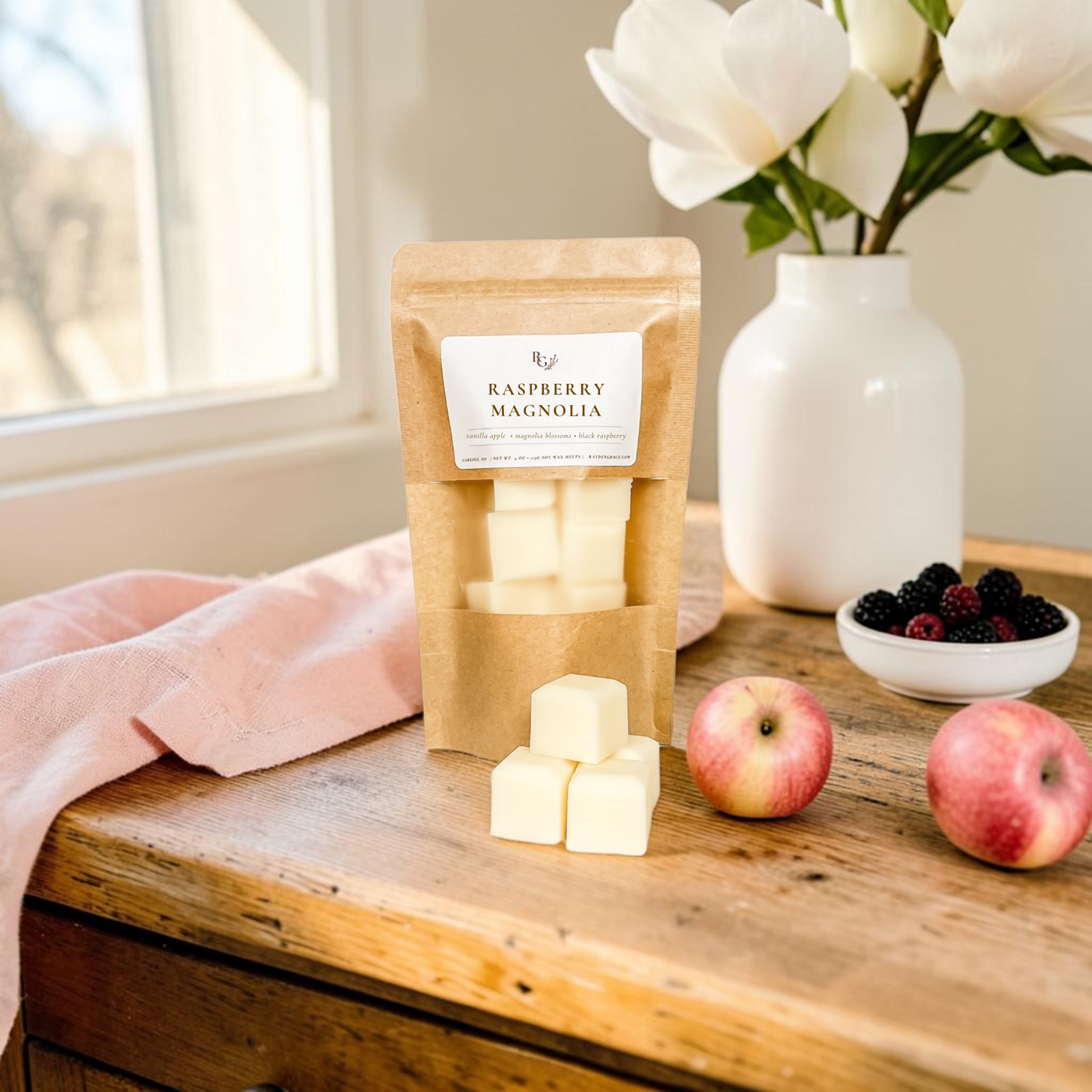 Raspberry Magnolia Wax Melt Bag