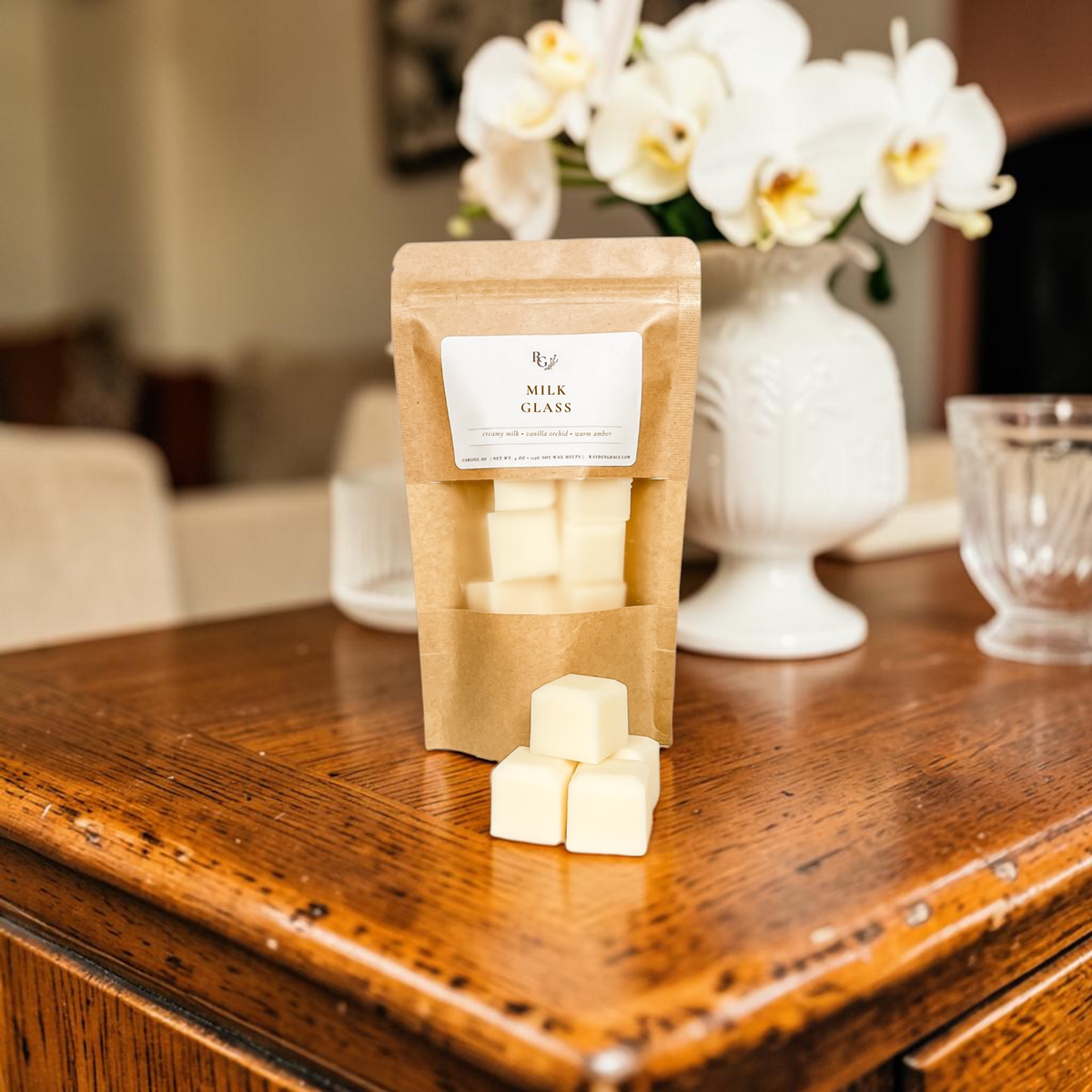 Milk Glass Wax Melt Bag