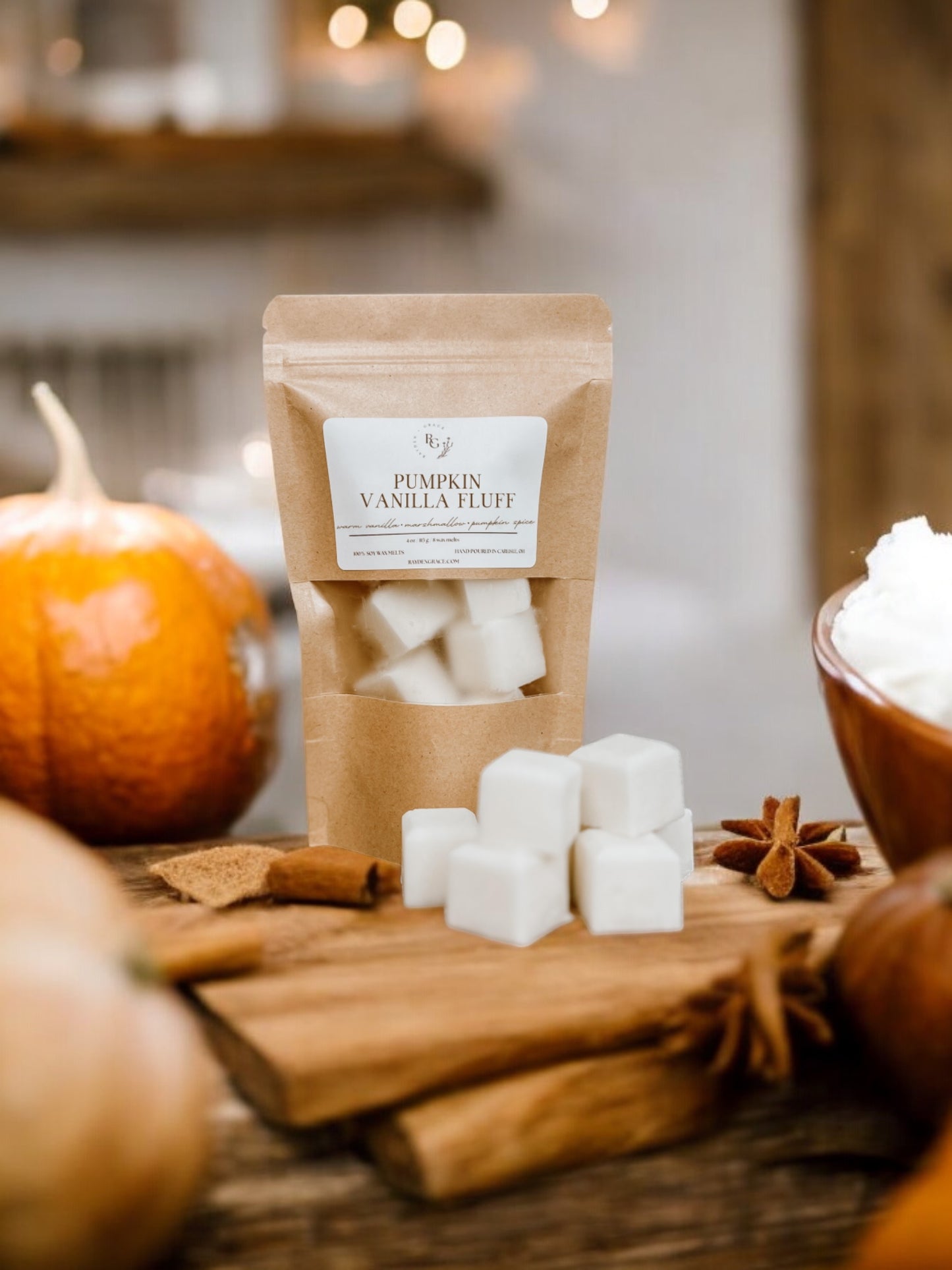 Pumpkin Vanilla Fluff Wax Melt Bag