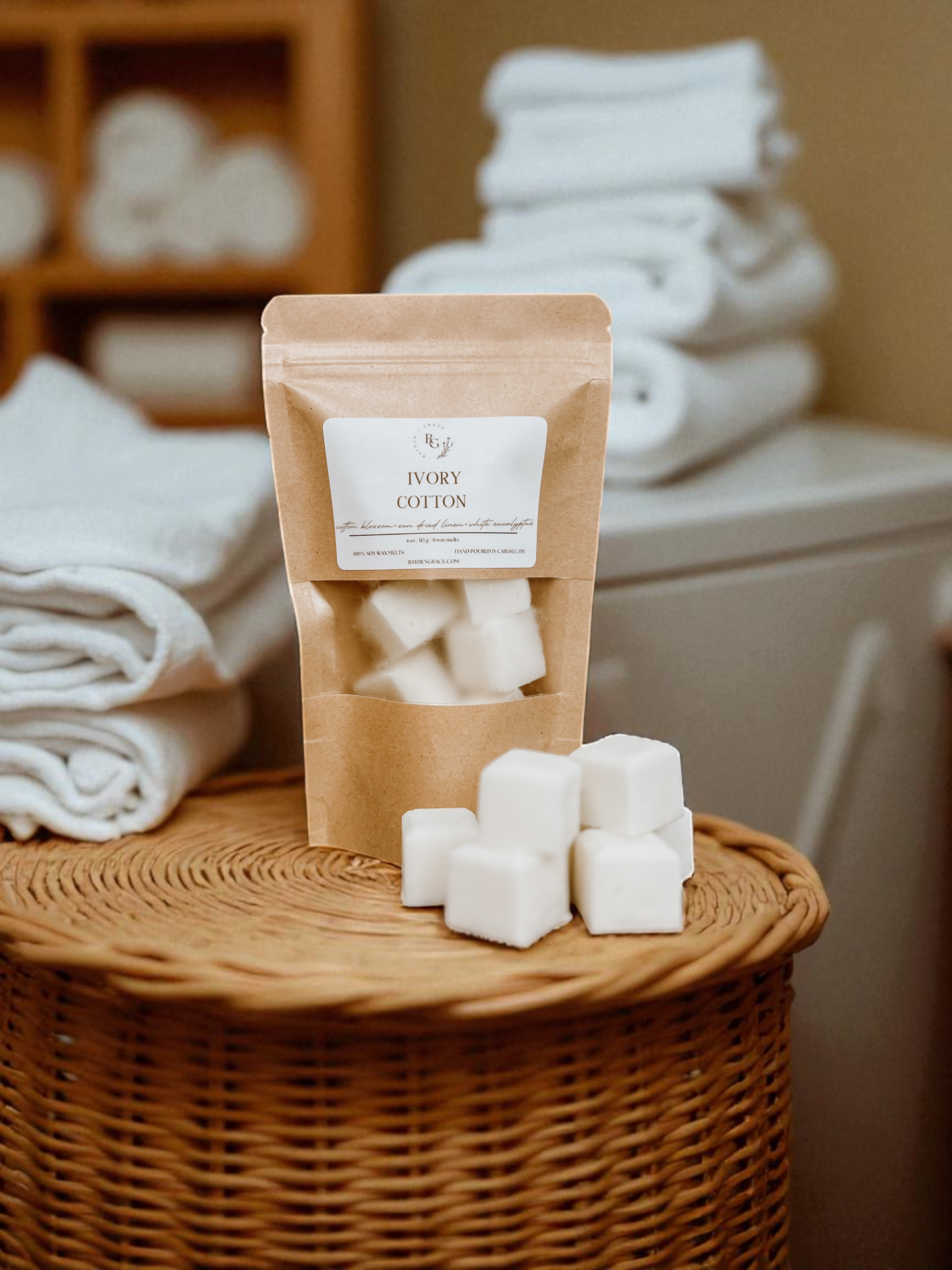 Ivory Cotton Wax Melt Bag